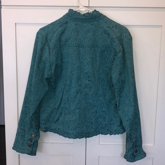 Coldwater Creek Blue Ruffle Jacket - Picture 2 of 7